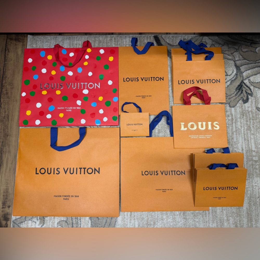 Eleven (11) Authentic Iconic Louis Vuitton Shopping Bags Collection